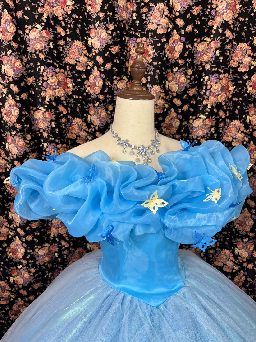 Robe de soirée longue en tulle bleu princesse Cendrillon, robe de bal, robe de quinceanera, nv4647
