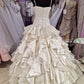 Elfenbeinweiß Süßes Elegantes Spaghettiträger A-Linie Langes Satin Spitzen Ballkleid Abendkleid Hochzeitskleid Brautkleid Hochzeitskleid nv3418