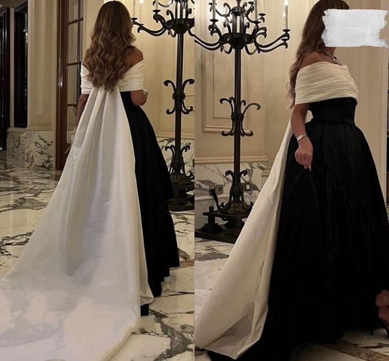 Black fashion elegant charming one shoulder off shoulder short sleeve long slit ball gown evening dress party dress nv2454