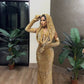 Gorgeous Shiny Glamorous Red/Gold Sequin Bodycon Prom Gown Evening Gown Party Dress nv3238