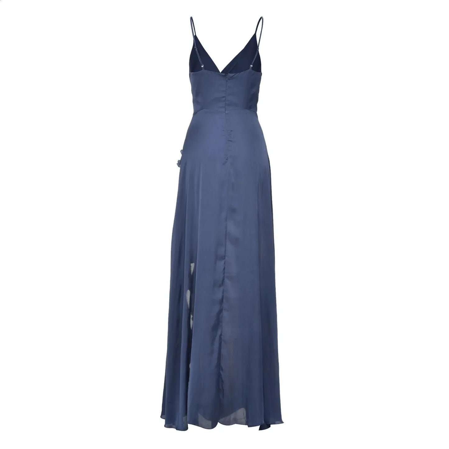 Camisole-Kleid mit unregelmäßigem Rüschenbesatz und Schlitz, Rosarot, NV1339