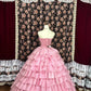 Robe de soirée longue en tulle perlé à fleurs roses, robe de bal, robe de quinceanera nv4646