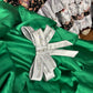 Robe de soirée longue en satin vert brillant avec nœud perlé, robe de bal, robe de quinceanera nv4645