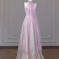 Pink Sparkling Beaded Long Sequined Tulle Prom Dress nv4969