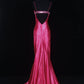 Robe de soirée longue en satin rose rouge Barbie Princess Fashion, épaules dénudées, dos nu, nv5205