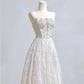 Robe de soirée longue blanche brillante et magnifique en tulle et dentelle perlée, robe de bal à paillettes, robe de remise de diplôme nv5106