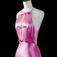 Pink Fashion Strapless Long Satin Ball Gown Evening Dress Party Dress nv4356