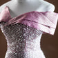 Rosa funkelndes langes Meerjungfrau-Ballkleid mit Pailletten, Abendkleid, Partykleid, nv4751