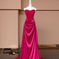 Pink Elegant Fashion Long Satin Prom Dress Evening Dress Party Dress nv4734