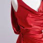 Robe de soirée longue en satin rouge, élégante et tendance, dos nu, nv4974