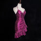 Robe de soirée courte en satin rose à la mode, robe de bal, robe de soirée, robe de soirée, nv4394
