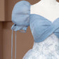 Robe de soirée longue bleue à fleurs pour filles, élégante et tendance, nv4745