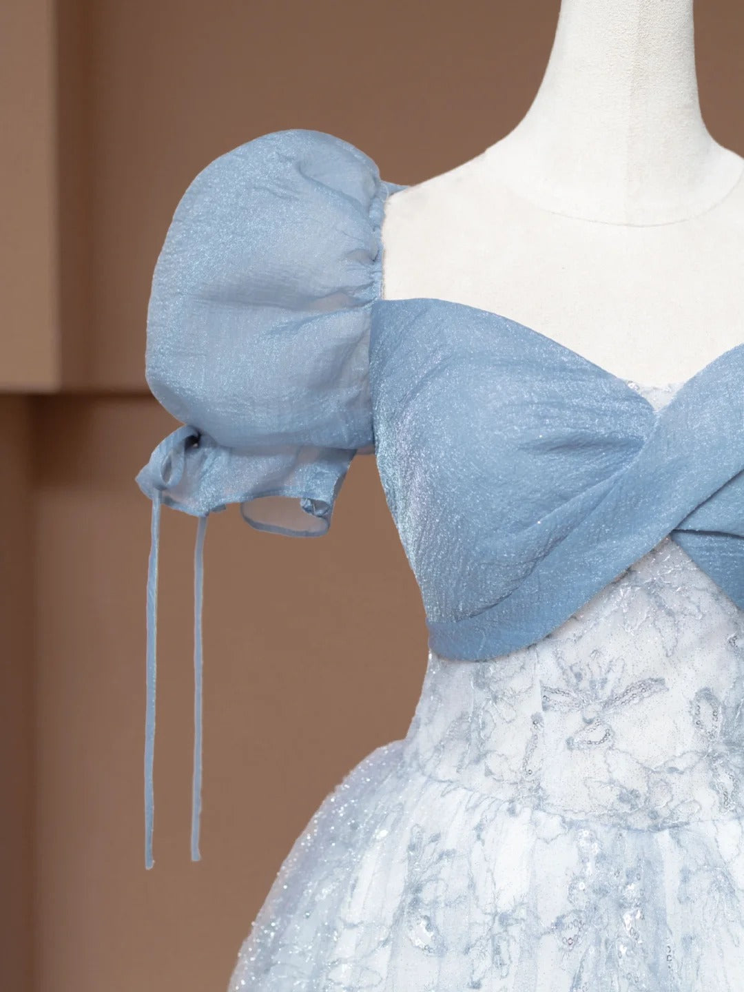 Robe de soirée longue bleue à fleurs pour filles, élégante et tendance, nv4745