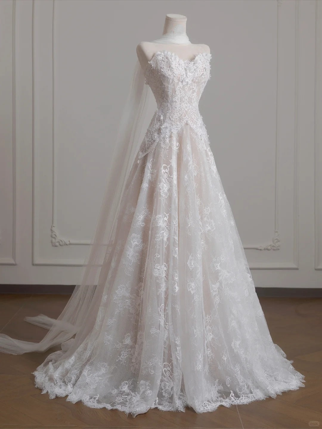 Robe de soirée blanche élégante en tulle et dentelle, tenue de bal, robe de mariée, nv4957