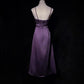Robe de soirée courte violette en satin et perles, tenue de bal nv4390