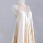 Champagner Fashion Strap Langes Satin Ballkleid Abendkleid Partykleid nv4960