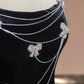 Schwarzes, langes, mit Perlen besetztes Ballkleid aus Schmetterlingssamt, NV5077