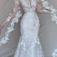 Robe de soirée sirène longue en tulle et dentelle, magnifique, élégante et exquise, longueur au sol, robe de bal, robe de mariée nv4054