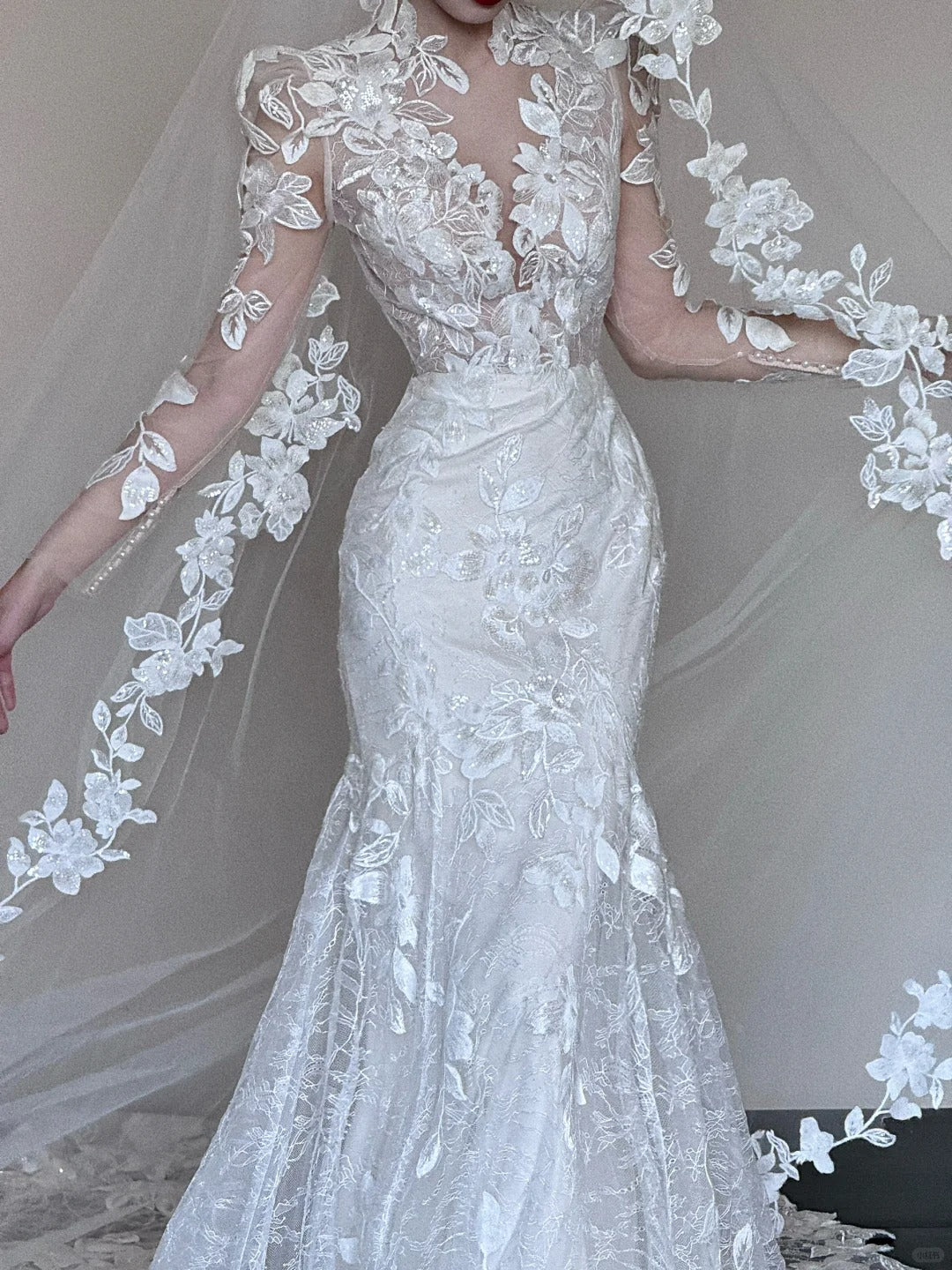 Robe de soirée sirène longue en tulle et dentelle, magnifique, élégante et exquise, longueur au sol, robe de bal, robe de mariée nv4054