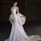 Wunderschönes, exquisites, langes, mit Perlen besetztes Satin-Meerjungfrauen-Ballkleid mit schmalem Abendkleid und Brautkleid nv4127