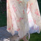 Robe longue dos nu imprimée roses de jardin français, style féerique NV6403