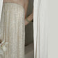 Elfenbeinweiß, wunderschön, exquisite Perlen, langes, bodenlanges Tüll-Ballkleid mit Pailletten, Abendkleid, Geburtstags-, Urlaubs- und Partykleid, nv4070