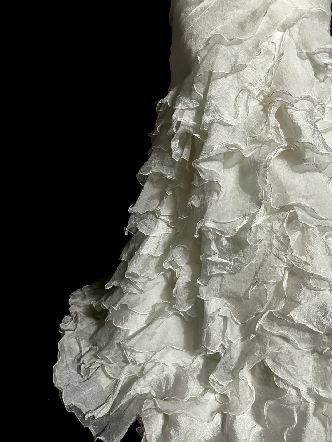 Elfenbeinweiß Elegant Exquisite Lange Tüll Meerjungfrau Schlank Bodenlangen Schleppe Ballkleid Abendkleid Partykleid Brautkleid nv4135