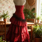 Flammenrotes, unregelmäßiges Prinzessinnenkleid, Hochzeitskleid NV6585