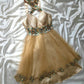Robe de soirée courte en tulle ornée de perles dorées, magnifique robe d'anniversaire nv5237