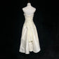 Elfenbeinweißes funkelndes Homecoming-Kleid, exquisites, perlenbesetztes, kurzes Satin-Ballkleid, Abendkleid, nv4382