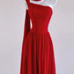 Robe de soirée longue moulante en mousseline de soie, élégante et rouge, tenue de bal, robe d'invitée de mariage, nv4973