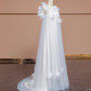 Weißes, geblümtes, langes Chiffon-Ballkleid, Abendkleid nv5076