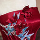 Rotes, perlenbesetztes, langes, bodenlanges Ballkleid aus Satin, nv5050