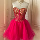 Rosa Pailletten Perlen Kurzes Tüll Prinzessin Homecoming Kleid Geburtstag Party Kleid nv4712