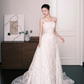 Vintage Lace Wedding Dress Off The Shoulder Long Sleeve Detachable Overskirt Bridal Gown  NV7248