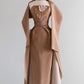 Braun Vintage Elegant Exquisite Floral Lange Satin Ballkleid Abendkleid Partykleid nv3528