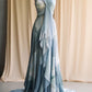 Robe de soirée longue et élégante en tulle bleu sarcelle, à bretelles dégradées, longueur au sol, robe de bal, robe de soirée, nv3671
