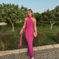 Hot Pink Elegant Slim Fit Mermaid Long Ball Gown Evening Dresses Quoan Dress nv2241