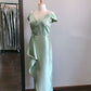 Robe de soirée longue en satin, simple et élégante, verte, à la mode, robe de mariée, robe de demoiselle d'honneur, robe de bal, nv3887