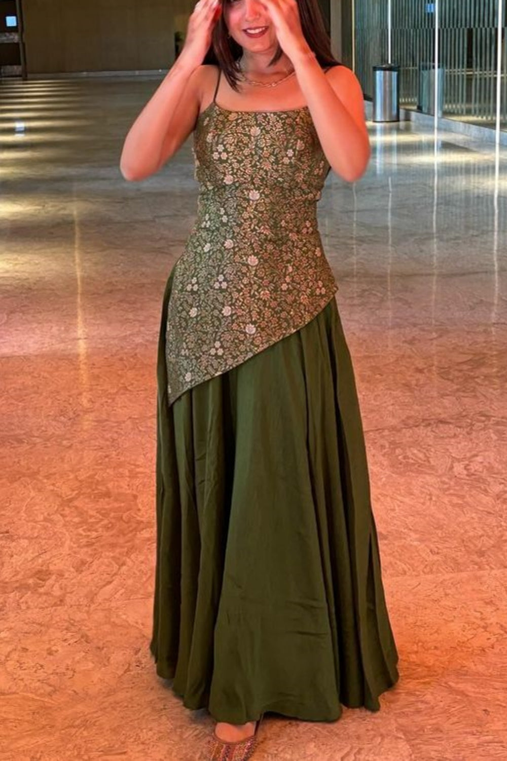 NiceVestidos – Vintage-Blumenmuster, modisch, elegant, langes Satin-Ballkleid, Abschlusskleid NV5852