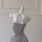 NiceVestidos – Silbergraues, schimmerndes A-Linien-Ballkleid aus Tüll mit Neckholder, Paillettenquasten und Neckholder NV5950