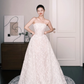 Vintage Lace Wedding Dress Off The Shoulder Long Sleeve Detachable Overskirt Bridal Gown  NV7248