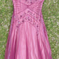 NiceVestidos - Robe de bal mi-longue perlée rose NV5692