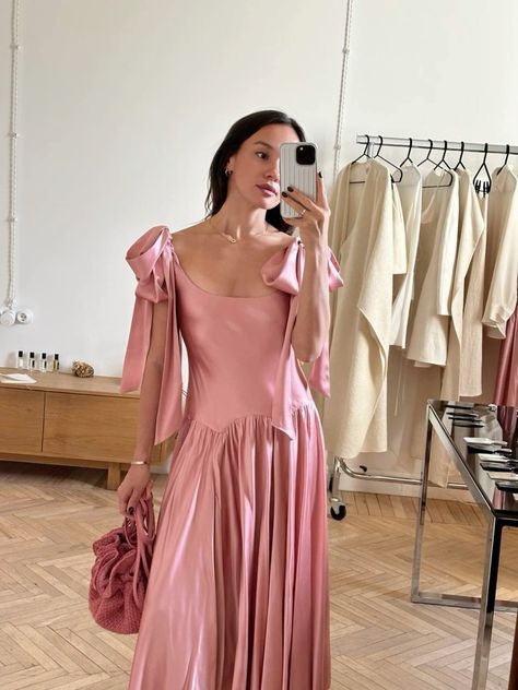 Robe de soirée longue en satin rose, élégante, col carré, bretelles spaghetti, robe de bal, robe de soirée ...