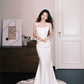 Strapless Satin Mermaid Bridal Gown, Simple Corset Wedding Dress  NV7329
