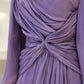 Burgunderrotes elegantes Abendkleid A-Linie mit langen Ärmeln Ballkleid nv4232