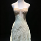 Mint Green Strapless Long Mermaid Formal Gown Hand Beaded Draped Tulle Evening Dress  NV6956