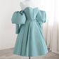 Robe de bal courte en satin bleu à décolleté en cœur simple, jolie robe de bal de fin d'année nv2100