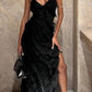 Black Fashion Elegant Ruffle Long Mermaid Slim Tulle Ball Gown Evening Dress Wedding Guest Party Dress nv3212