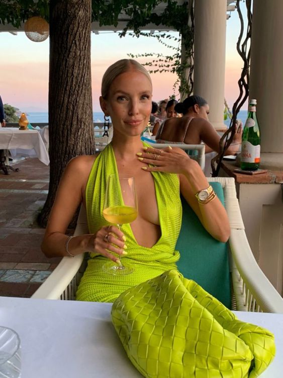 Robe de soirée courte sexy vert fruit nv1831